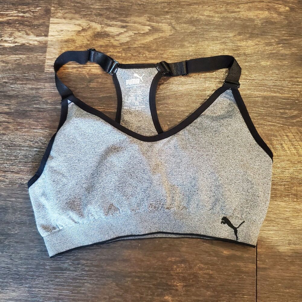 Puma Size Large Sports Bra Grey